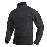 TACVASEN 1/4 Zipper Ripstops T-shirts With Zipper Pockets
