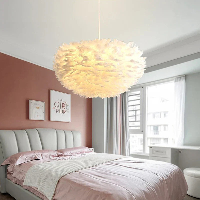 Feather Chandelier Nordic Modern Living Room Bedroom Feather