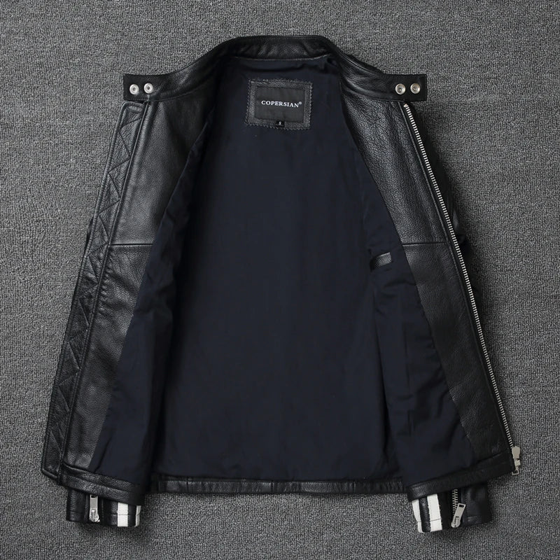2021 New fashion Men Leather Jacket 100% Genuine