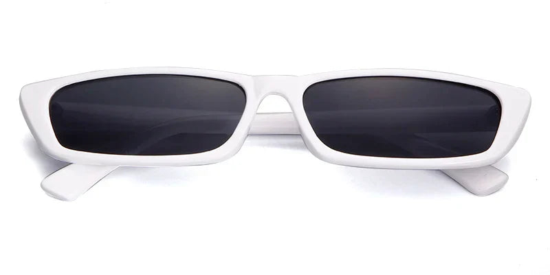 Vintage Narrow Rectangle Small Women Sunglasses Ocean Lens