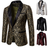 Men's Floral Party Dress Suit Stylish Dinner Jacket