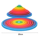 Wooden Rainbow Block Wood Stacking Toys Grimms Rainbow