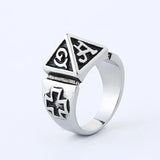 Punk Retro Self Defense Pyramid Ring Titanium Steel