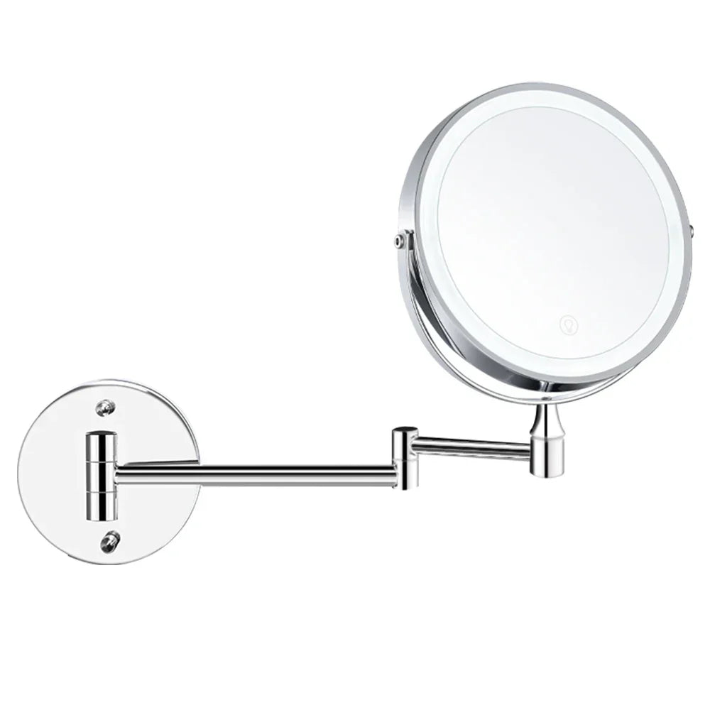 8 Inch Wall Mounted Bathroom Mirror Adjustable LED