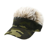 Winfox Men Women Camouflage Fake Flair Hair Baseball