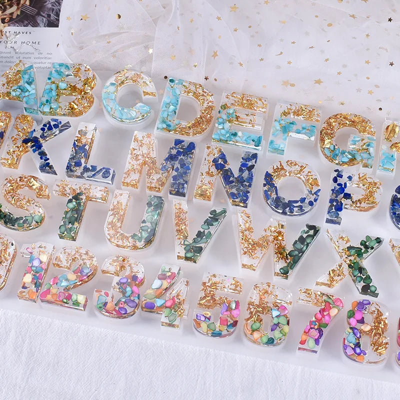 With Holes Alphabet & Number Resin Mould Letter