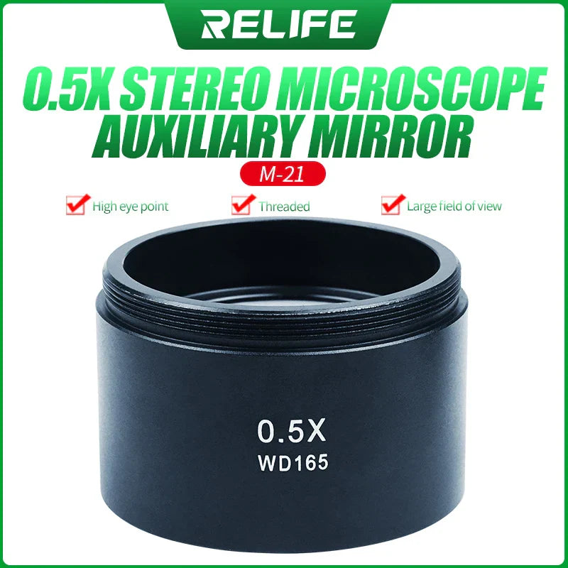 RELIFE 0.5X 0.7X Trinocular Stereo Microscope Auxiliary Lens