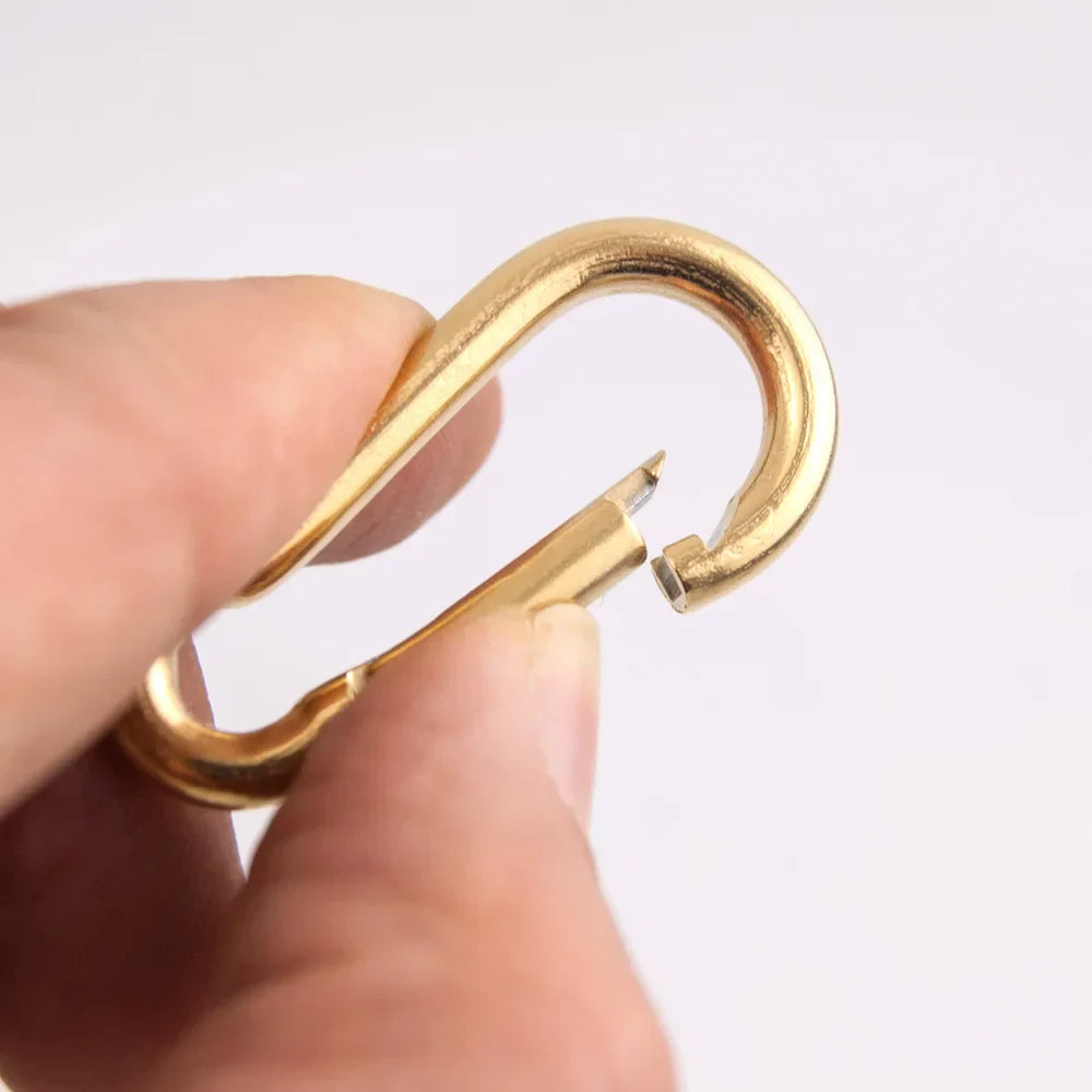 Screw Climbing Gear Carabiner Stainless Steel Gold Color
