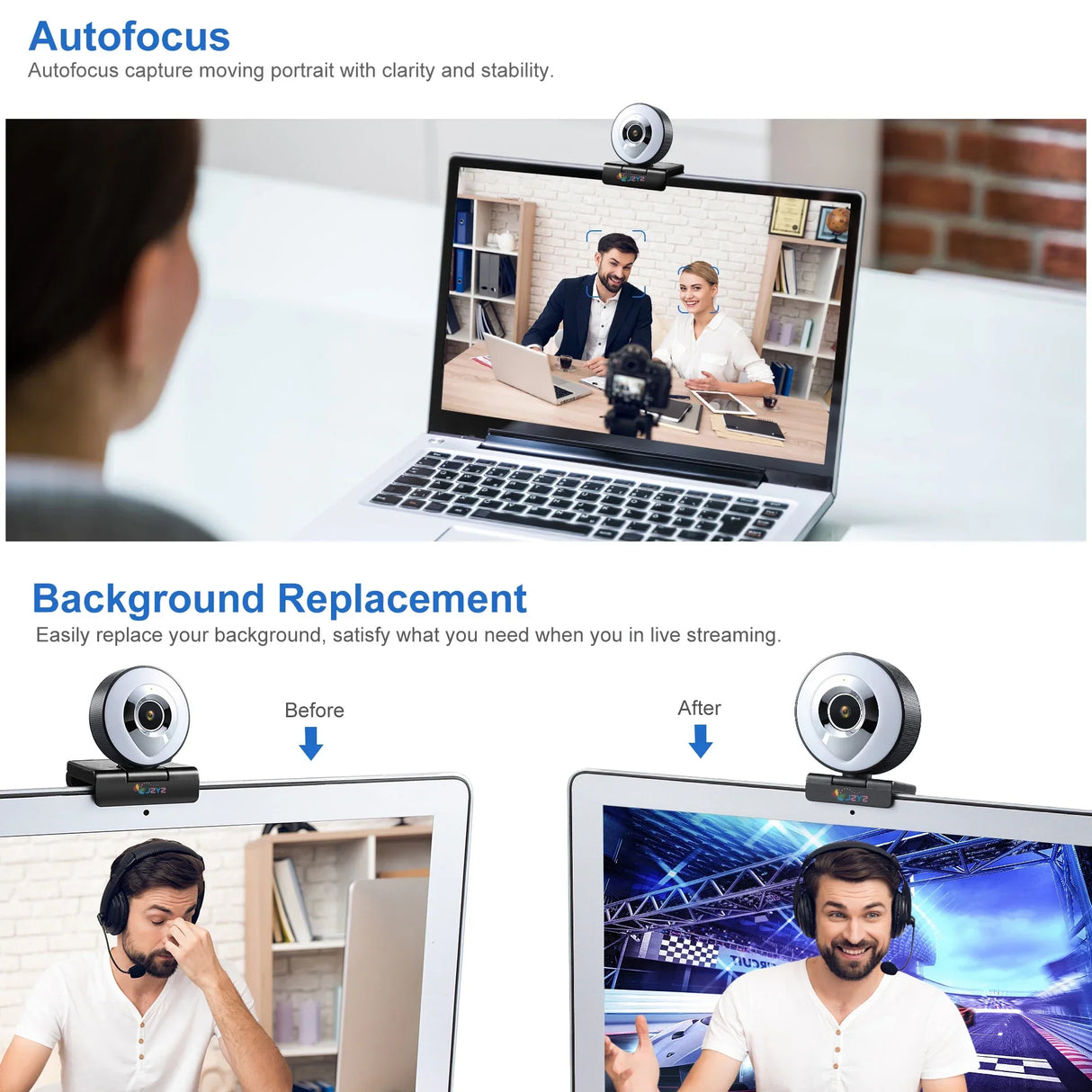 Web Camera Auto Focus Ring Beautify Fillin Lighting