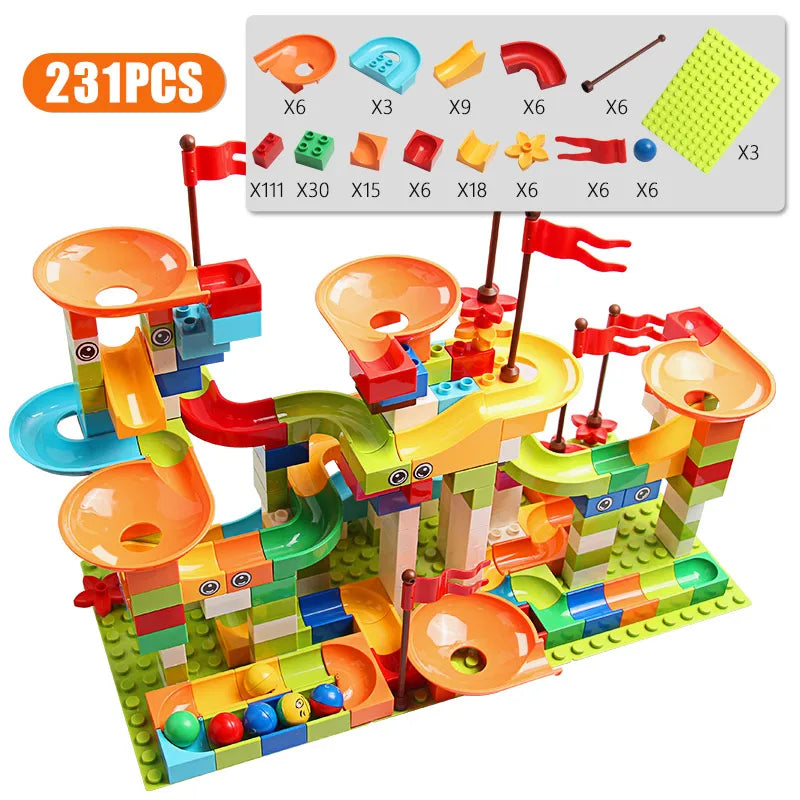 77-308PCS Marble Race Run Big Block Compatible City
