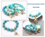 Alloy Aladdin magic lamp pearl girls Beaded bracelet