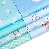 Blue Cartoon Printed Fabric Cotton Twill Cloth for