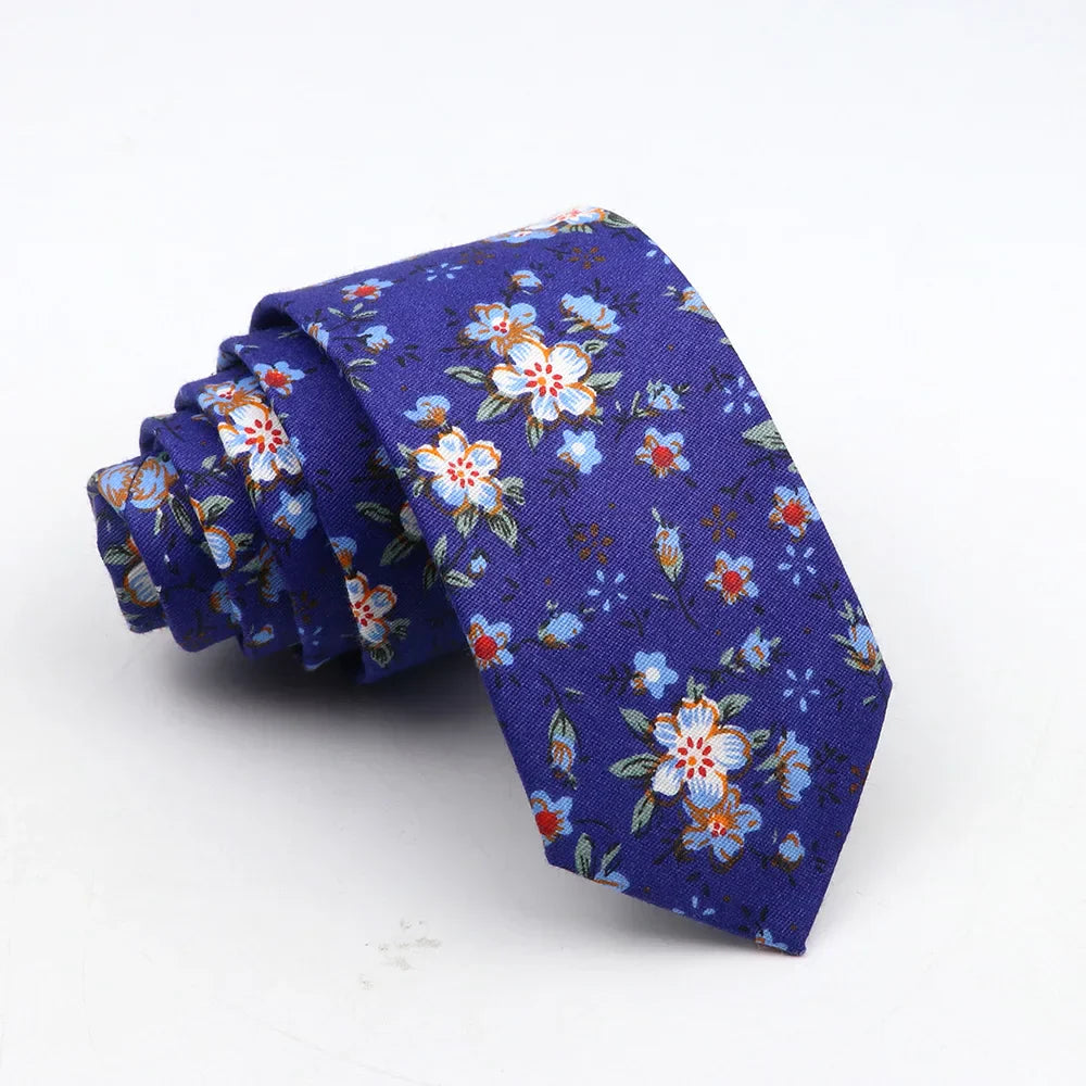 New Floral Tie For Men Skinny Casual Cotton