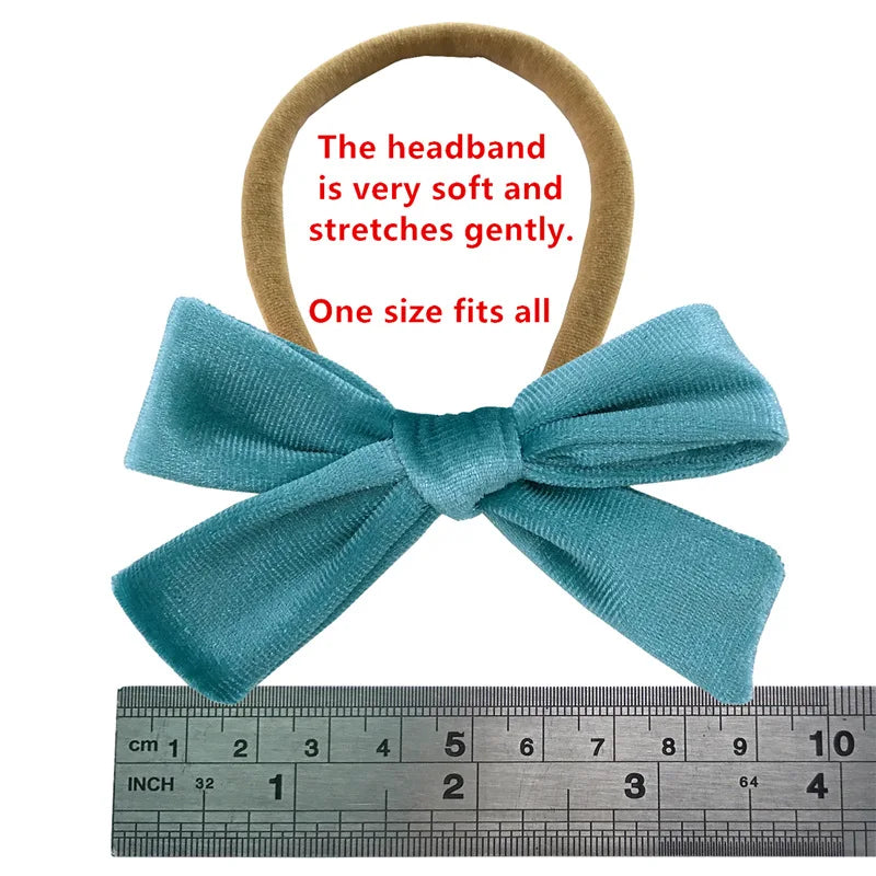 4pcs/Lot Baby Girl Headband Velvet Newborn Bow Head