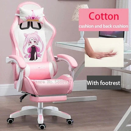 WCG Cute Girl Pink Computer Chair Home Office