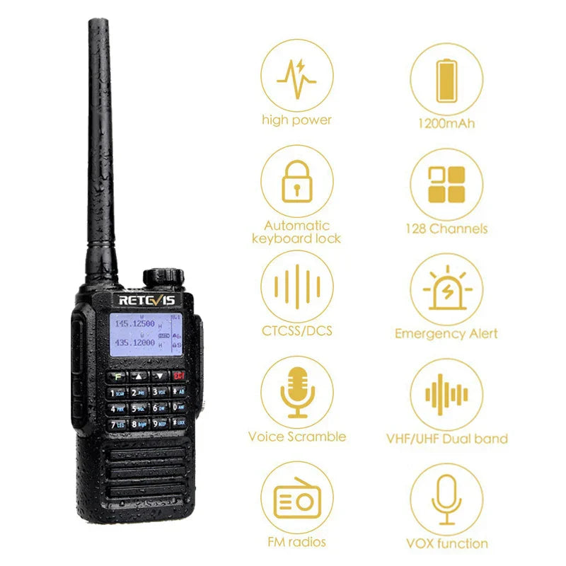 Handheld Waterproof Walkie Talkies Retevis RT87 5W IP67