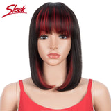 Sleek Short Bob Wigs With Bang Brazilian Straight