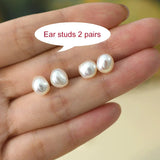 ASHIQI Natural Baroque Freshwater Pearl 925 Sterling Silver