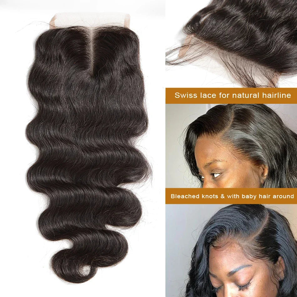 Body Wave Bundles With 6x6 Closure Brazilian Hair