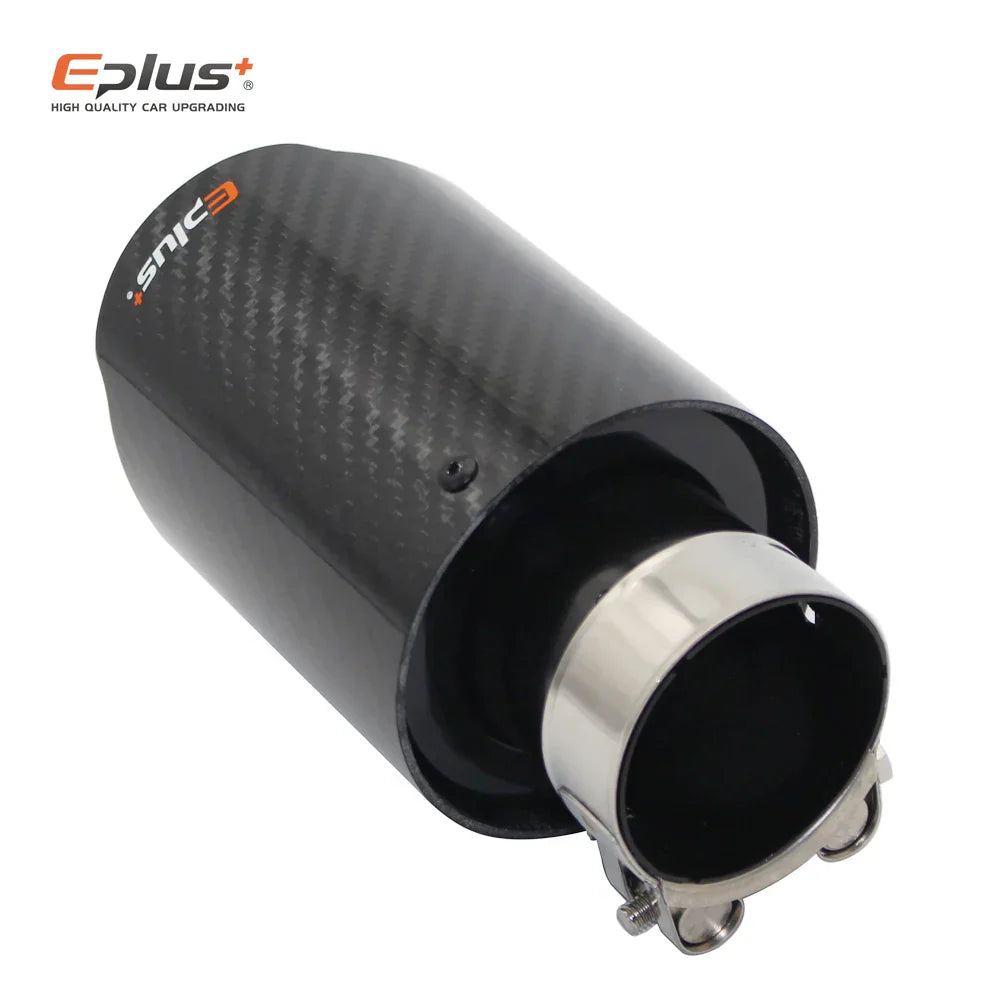 EPLUS Car Glossy Carbon Fiber Muffler Tip Exhaust