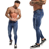 GINGTTO Jeans Men Elastic Waist Skinny Jeans Men