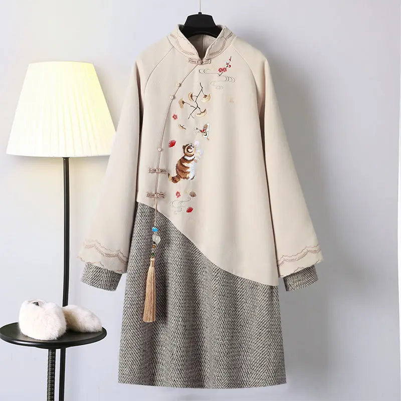 Winter Plus Size Dress Womens Chinese Traditional Style