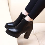 Fashion Casual Zipper Pointed Toe Soft Leather Women