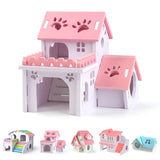 Wooden Hamster Hideout House Squirrel Hedgehog Villa Small