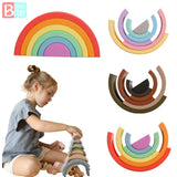 Montessori 3D Puzzle Toys Silicone Stacking Rainbow Toy