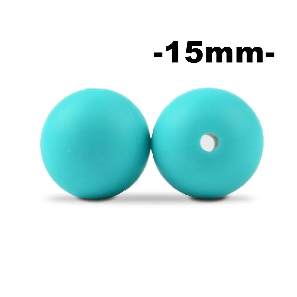 15mm 100pcs Round Silicone Beads Teether Baby Nursing