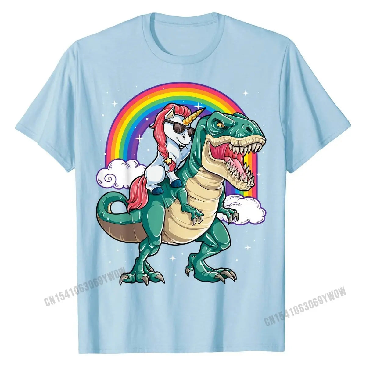 Unicorn Riding T rex Shirt Dinosaur Boys Girls