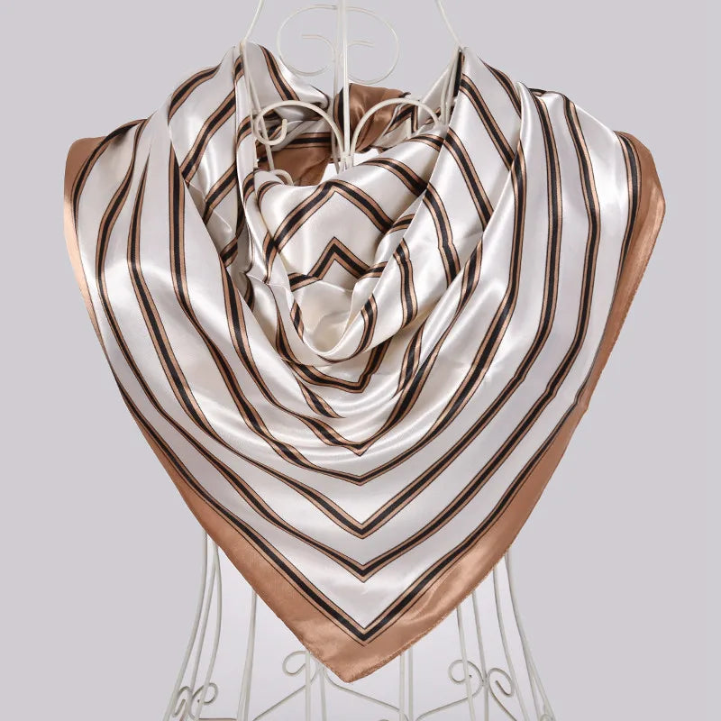 Spring And Autumn Female Satin Scarf,Big Square Scarves