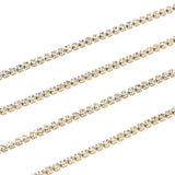 Stainless Steel Gold Shiny Nail Rhinestone Chain CloseSparse