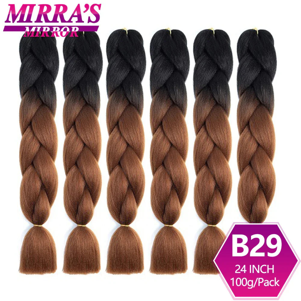 6 Bundle Braiding Hair 24 Inch Synthetic Jumbo