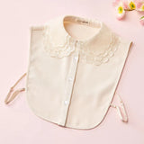 Elegant Embroidery Fake Collar Shirt Chiffon Doll Detachable