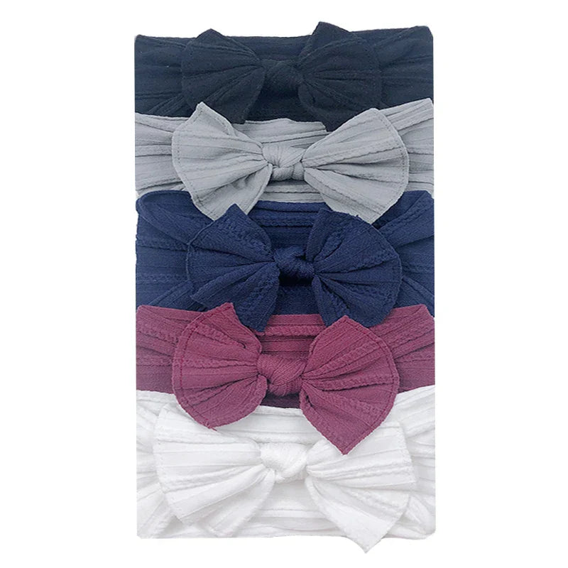 5pcs/Set Bowknot Elastic Hairband Baby Princess Christmas Day