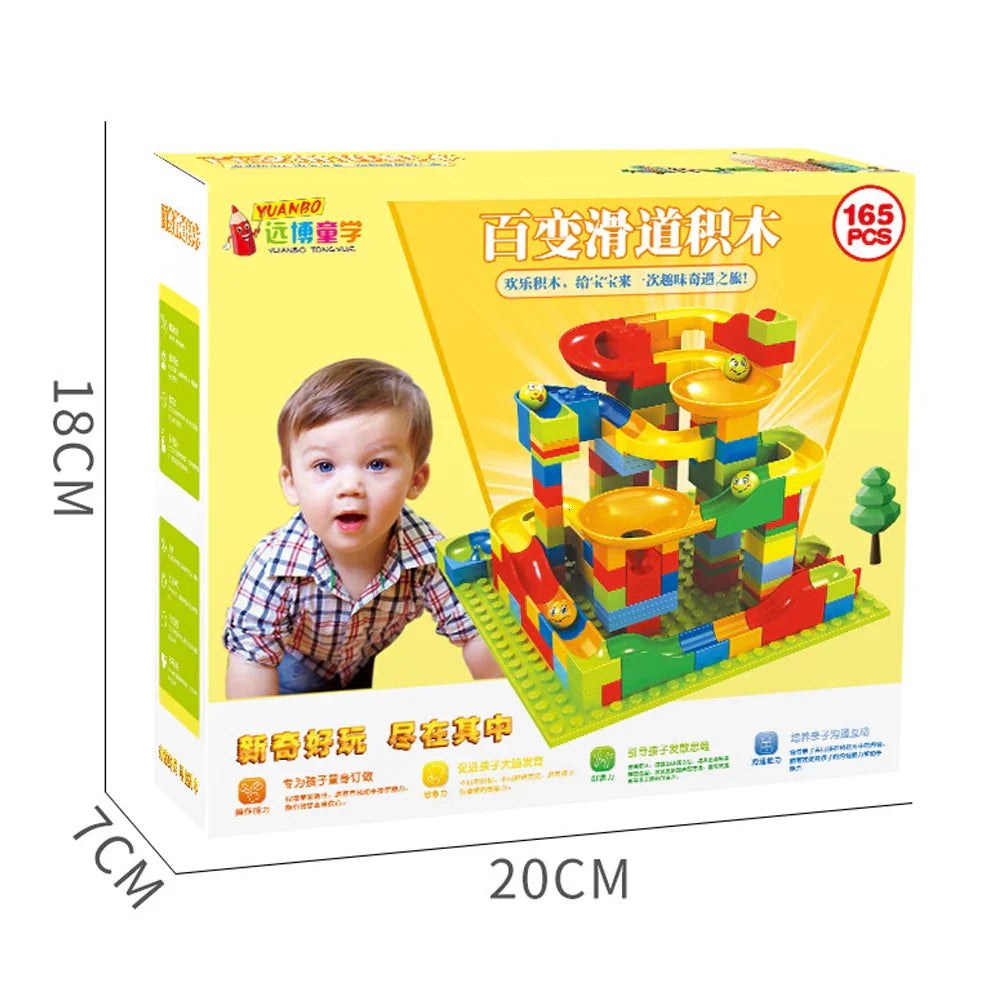 165/330pcs Small Size Marble Race Run Blocks DIY