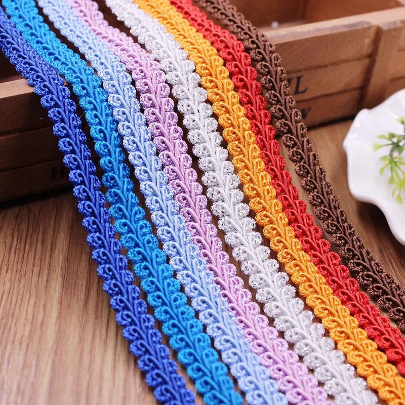 12mm Curve Cotton Lace Trim Centipede Braided Ribbon