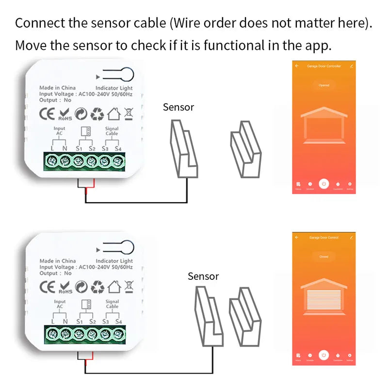 Tuya Smart Life ZigBee Garage Door Opener Controller