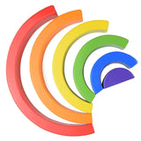 Kids Wooden Toy Montessori Rainbow Building Blocks DIY