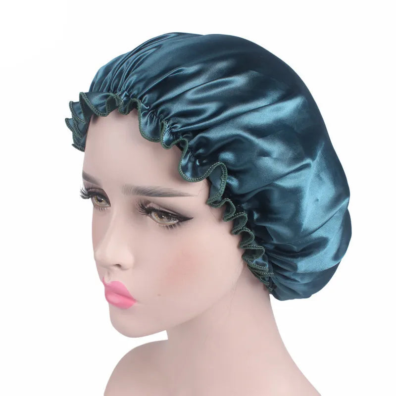 New Women Satin Night Sleep Cap Hair Bonnet