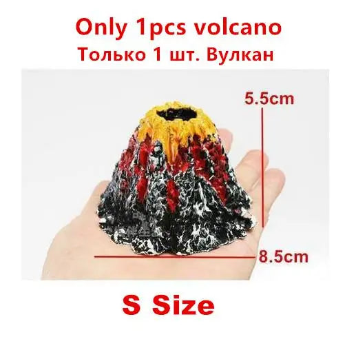 Volcano Stone Aquarium Decoration Fish Tank Bubble Volcano