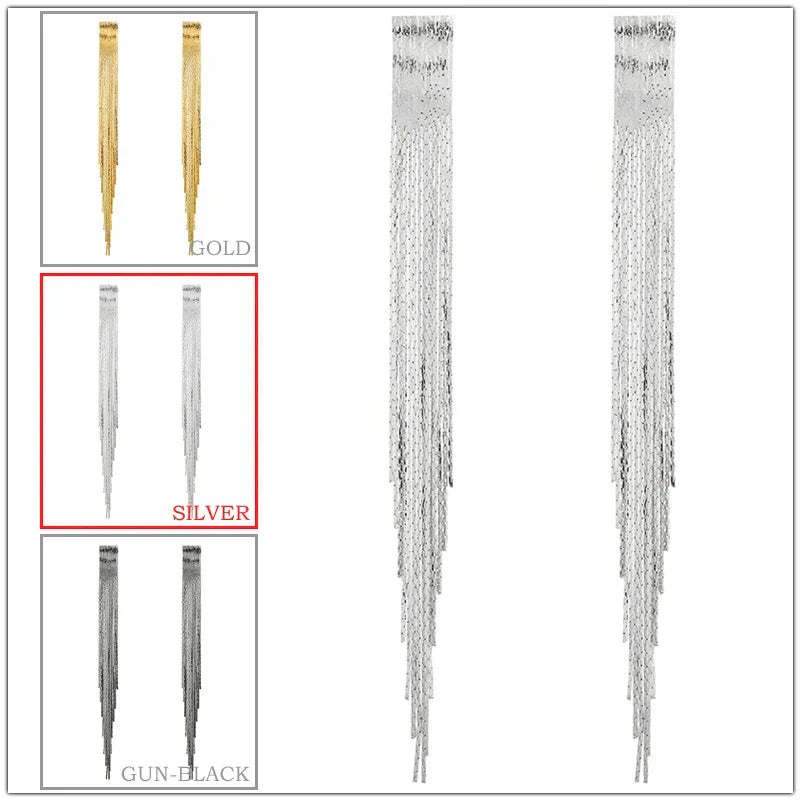 Baroque Long Tassels Dangle Earrings for Women Accessories