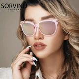 Trendy Cat Eye Metal Polarized Sunglasses Men Driving