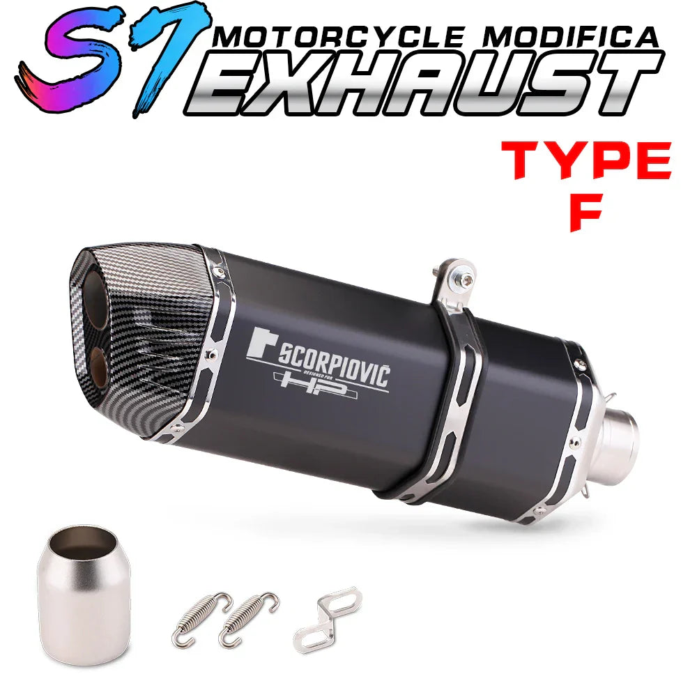 Slip on 51mm motorcycle exhaust system muffler modified