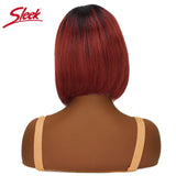 Sleek Short Bob Wigs With Bang Brazilian Straight