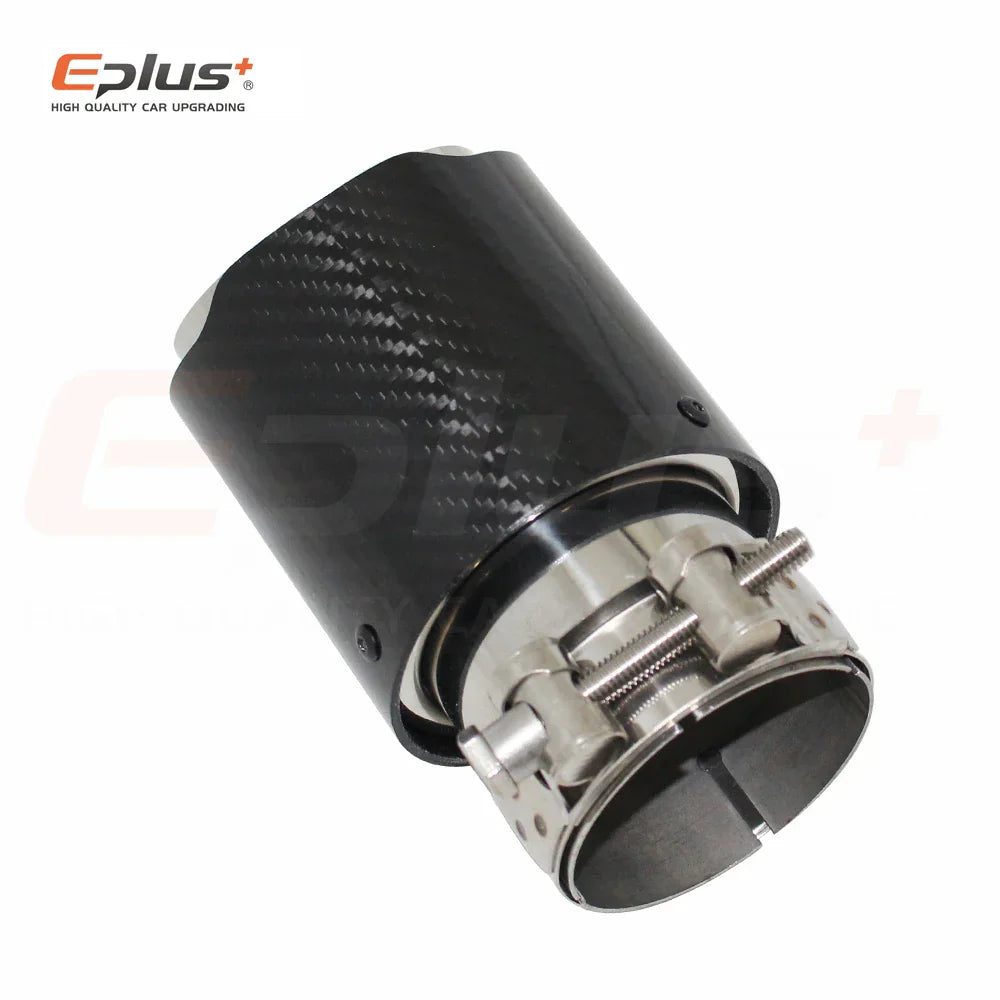 Car Glossy Carbon Fibre Exhaust System Muffler Pipe