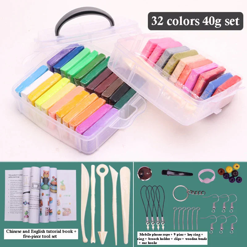 32 Color 3D Clay Plasticine Portable Box New