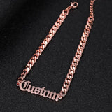 MYDIY Stainless Steel Custom Thick Chain Bangle Personalized Name Bracelet Old English Bracelet Men’s Gift  Brother Gift