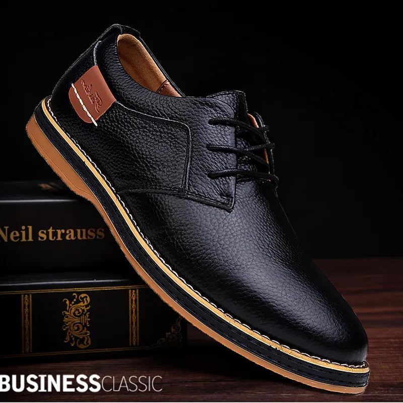 New Men Oxford Genuine Leather Dress Shoes Flats